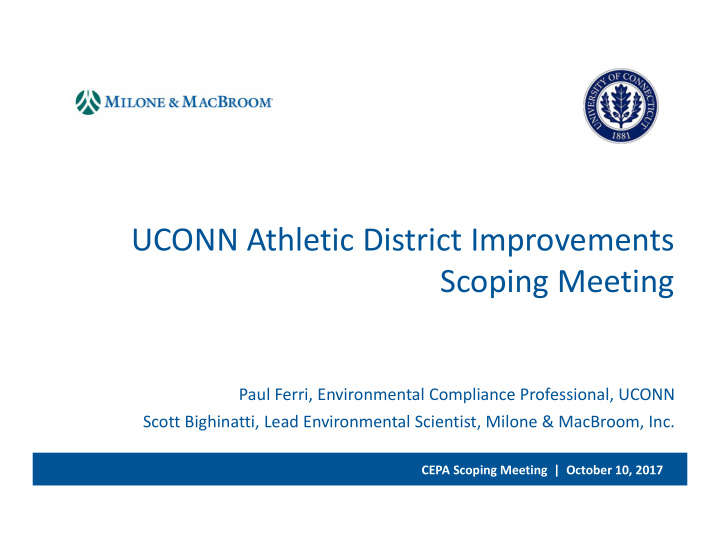 uconn athletic district improvements scoping meeting