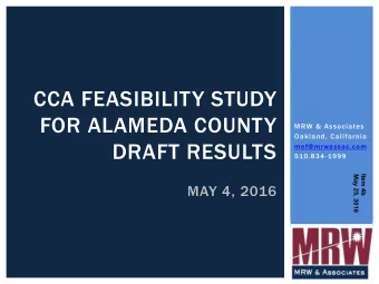 FOR ALAMEDA COUNTY  MRW &amp; Associates  Oakland, California  DRAFT RESULTS  mef@mrwassoc.com
