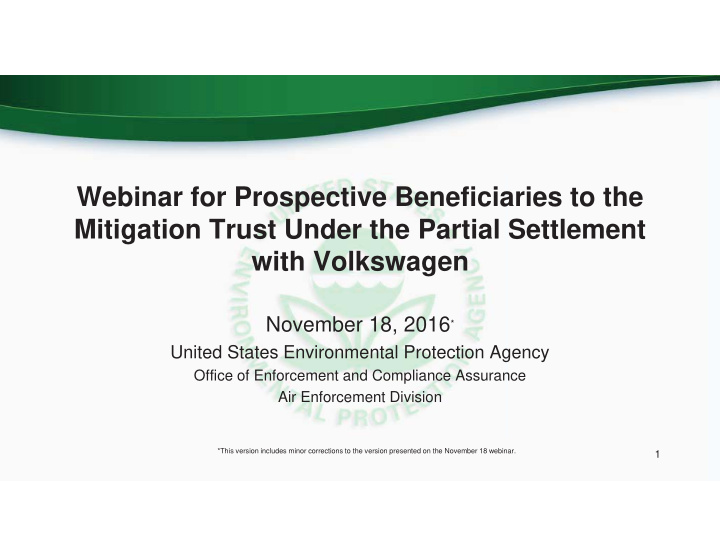 webinar for prospective beneficiaries to the mitigation