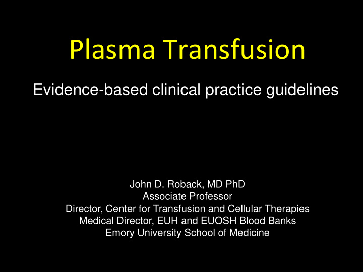 plasma transfusion
