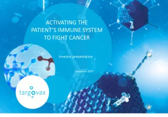 TO FIGHT CANCER  Investor presentation  September 2020  IMPORTANT NOTICE AND DISCLAIMER  This