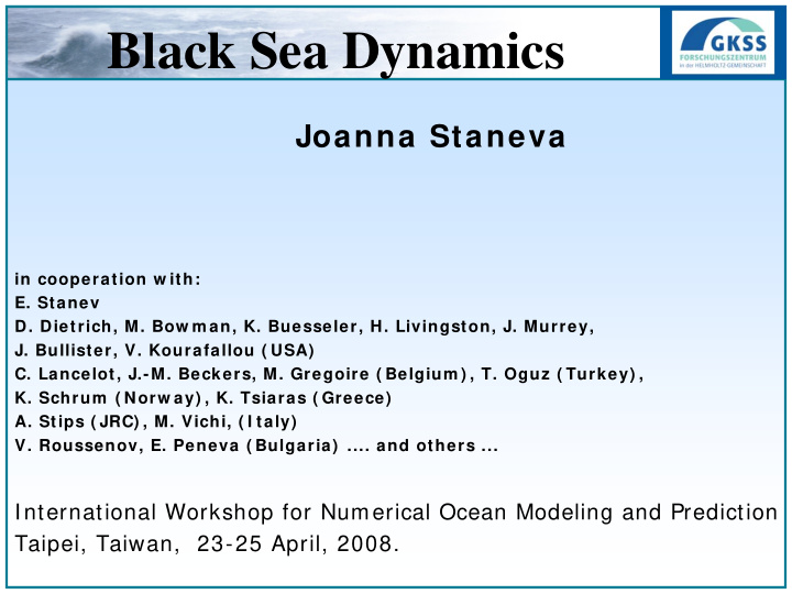 black sea dynamics