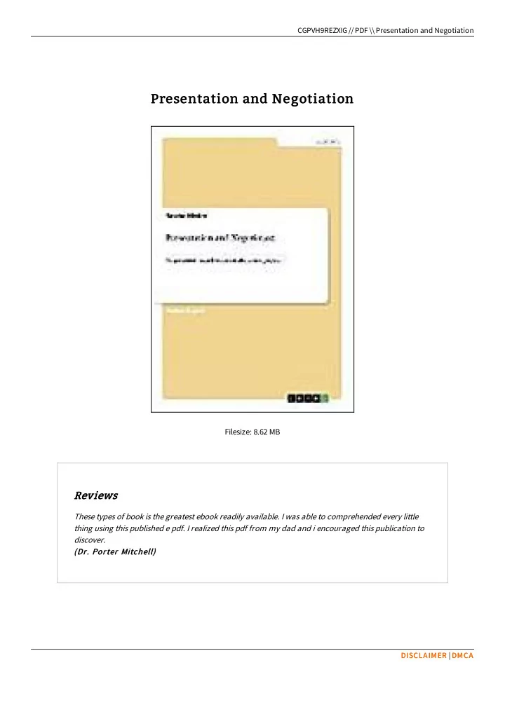 presentation and negotiation presentation and negotiation