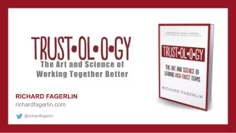 The Art and Science of  Working Together Better  RICHARD FAGERLIN  richardfagerlin.com