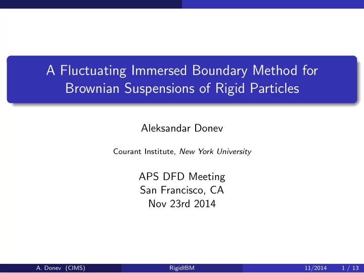 a fluctuating immersed boundary method for brownian