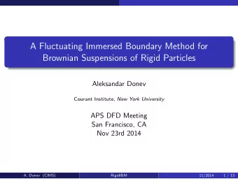 A Fluctuating Immersed Boundary Method for  Brownian Suspensions of Rigid Particles  Aleksandar
