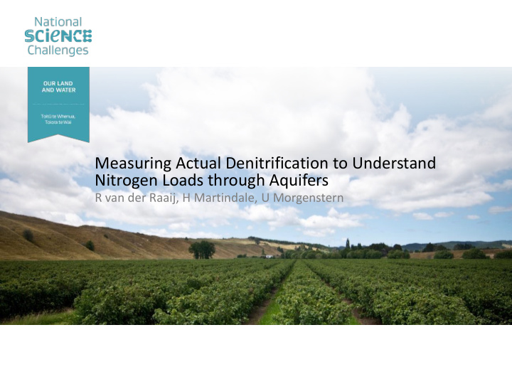 nitrogen loads through aquifers