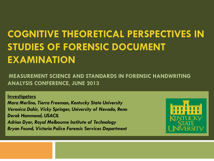 cognitive theoretical perspectives in studies of forensic