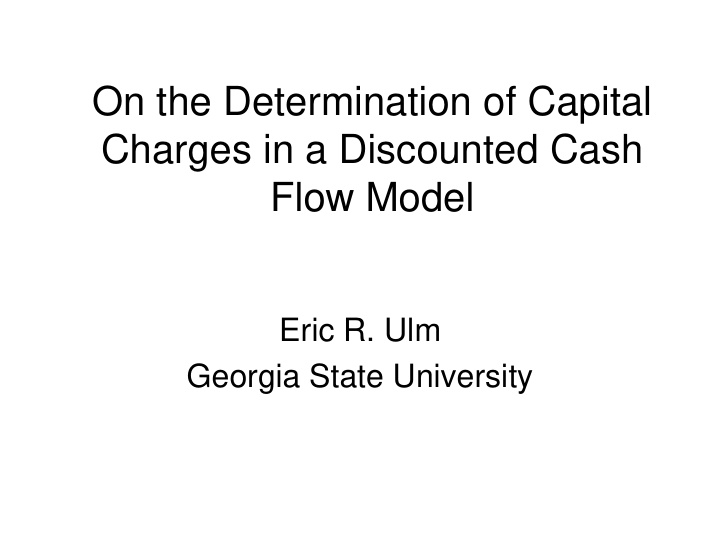 on the determination of capital