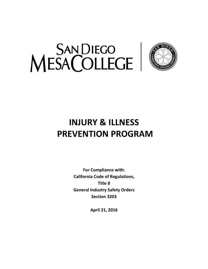 injury illness prevention program for compliance with