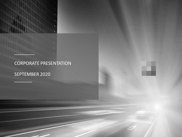 corporate presentation september 2020 index