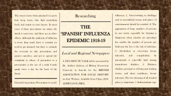 SPANISH INFLUENZA  in one room, especially for sleeping is  attack is soon over, and there