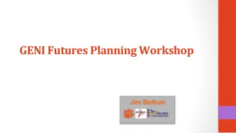 GENI Futures Planning Workshop  Jim Bottum  ACI-REF Perspective  What problem is ACI-REF trying to