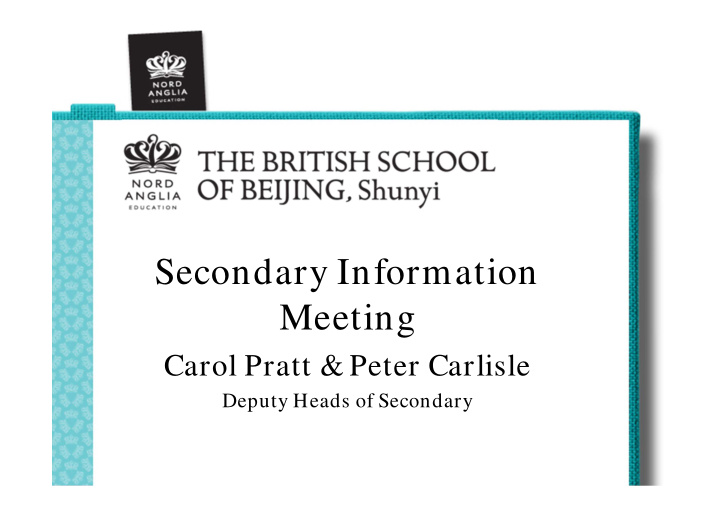 secondary information meeting