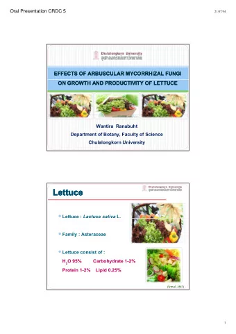 Lettuce  Lettuce  Lettuce  Lettuce  Lettuce : Lactuca sativa L.  Family : Asteraceae