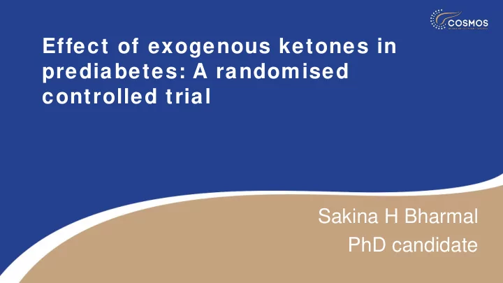 effect of exogenous ketones in prediabetes a randomised