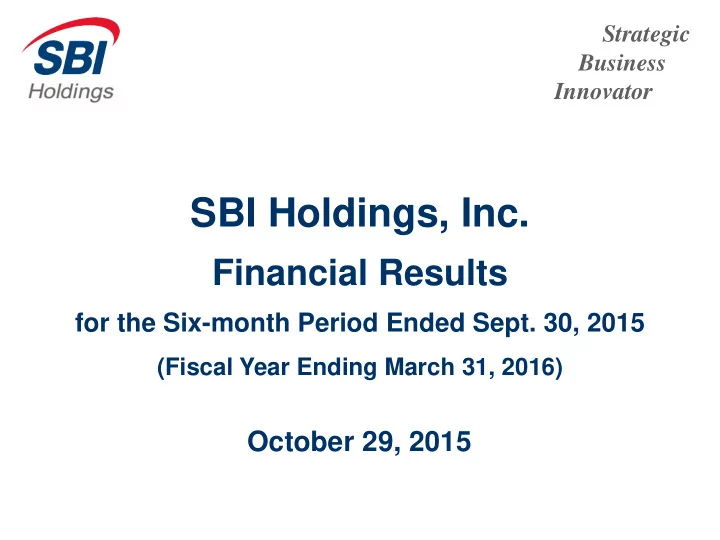sbi holdings inc