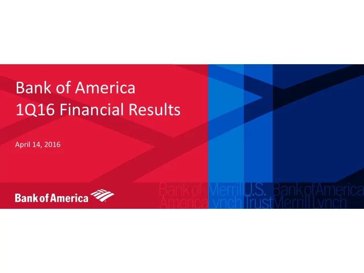 1q16 financial results