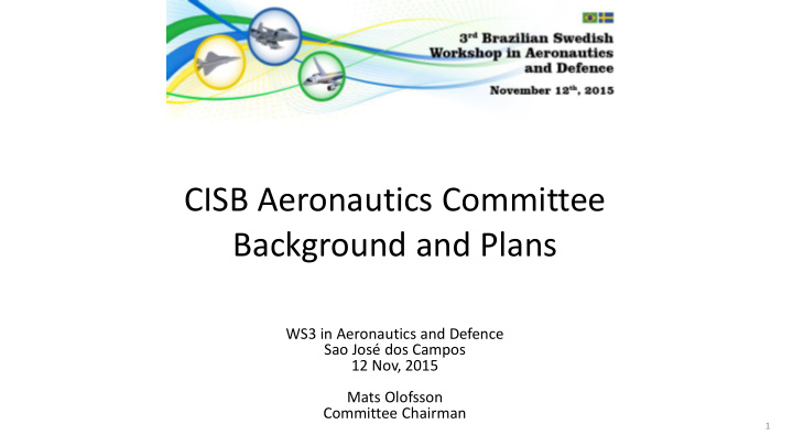 cisb aeronautics committee background and plans