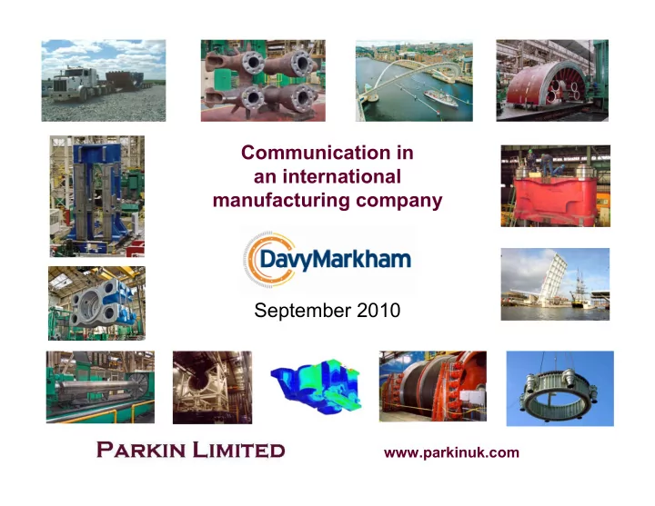 communication in an international manufacturing company