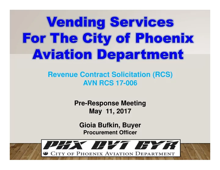 revenue contract solicitation rcs