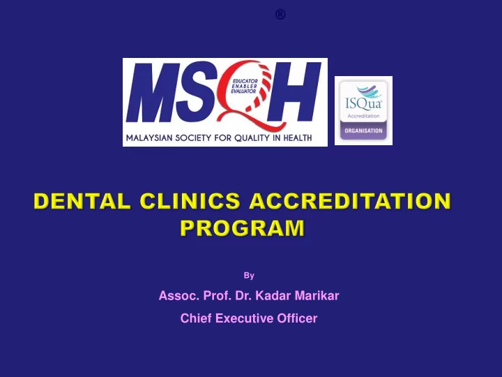 assoc prof dr kadar marikar