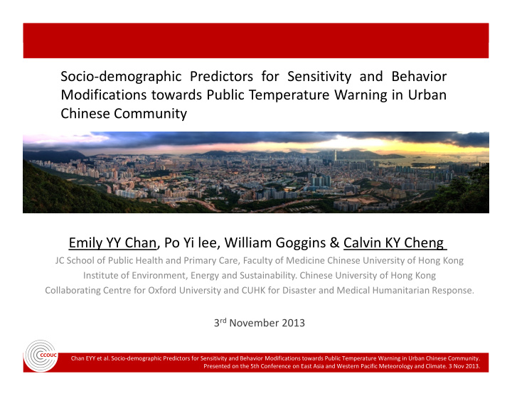 socio demographic predictors for sensitivity and behavior