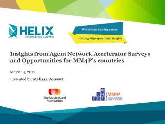 Insights from Agent Network Accelerator Surveys  and Opportunities for MM4Ps countries  March