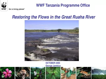 Restoring the Flows in the Great Ruaha River  Tanzania  OCTOBER 2005  George Jambiya  The Ruaha  in