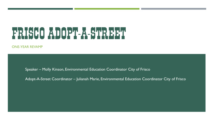 frisco adopt a street