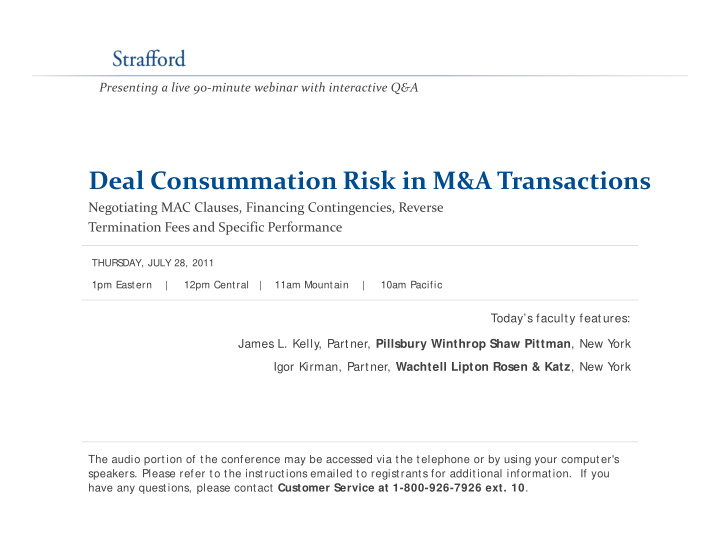 deal consummation risk in m a transactions d l c i ri k i