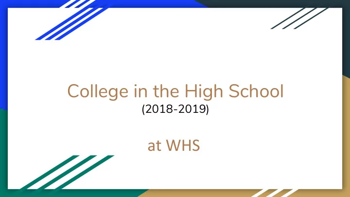 college in the high school