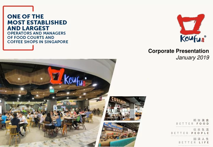 corporate presentation january 2019 company overview
