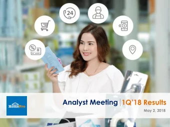 Analyst Meeting 1Q18 Results  May 2, 2018  Disclaimer This Presentation (The Presentation)