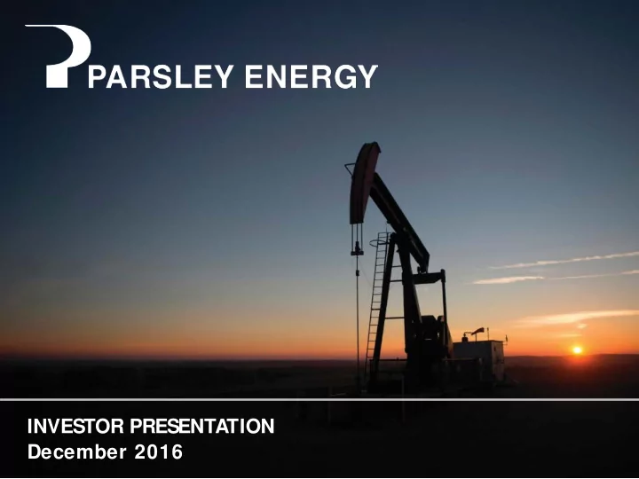 investor presentation december 2016