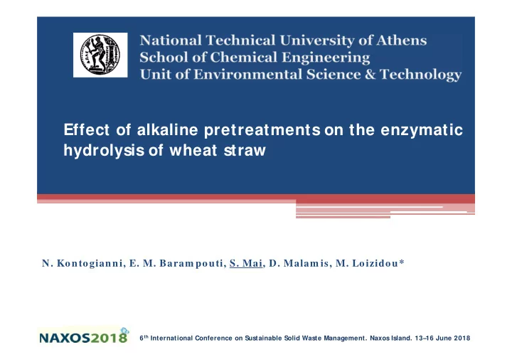 effect of alkaline pretreatments on the enzymatic