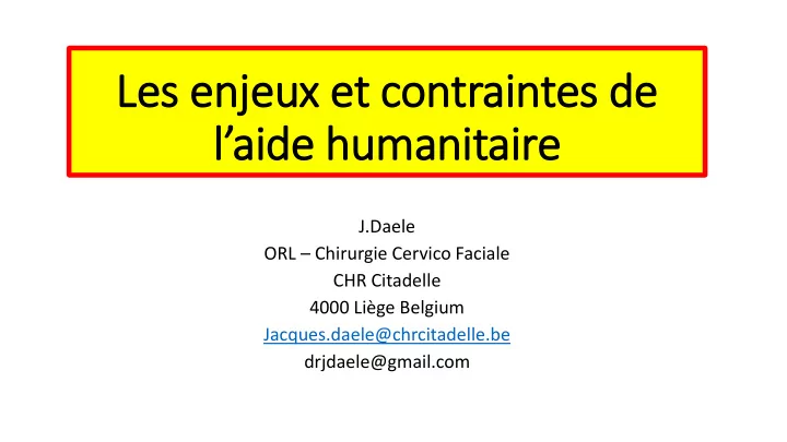 l aide humanitaire