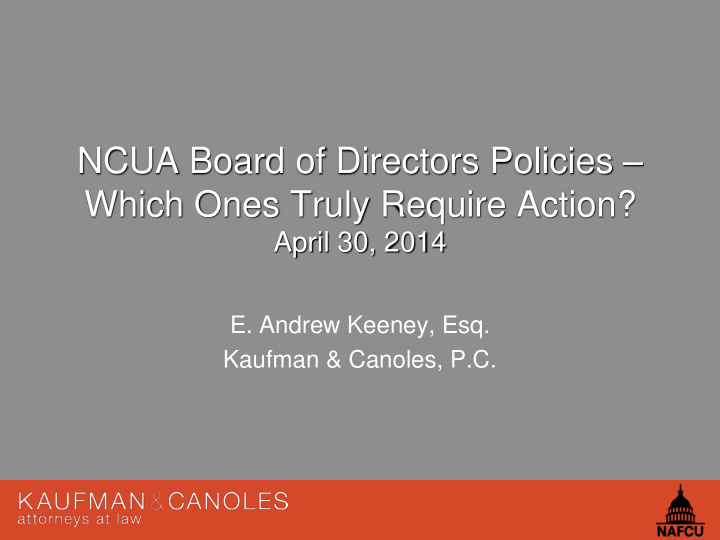 ncua board of directors policies