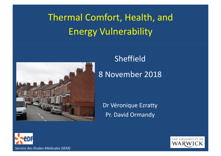 thermal comfort health and energy vulnerability