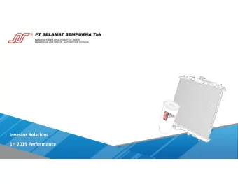 Investor Relations  1H 2019 Performance  Fact Sheet about PT Selamat Sempurna Tbk  PT Selamat
