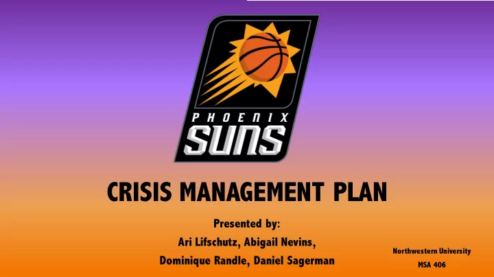 crisis management plan