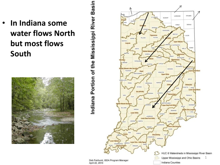 in indiana some water flows north but most flows south