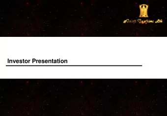 Investor Presentation  Disclaimer  Certain words and statements in this communication concerning