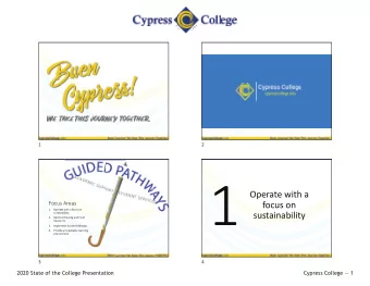 1  Operate with a  focus on  Focus Areas  1.  Operate with a focus on  sustainability