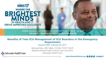Benefits of Tele-ICU Management of ICU Boarders in the Emergency  Department  Session #309,