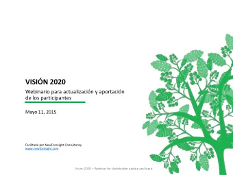 VISIN 2020  Webinario para actualizacin y aportacin  de los participantes  Mayo 11, 2015