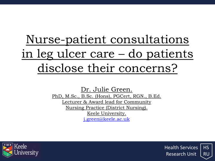 nurse patient consultations