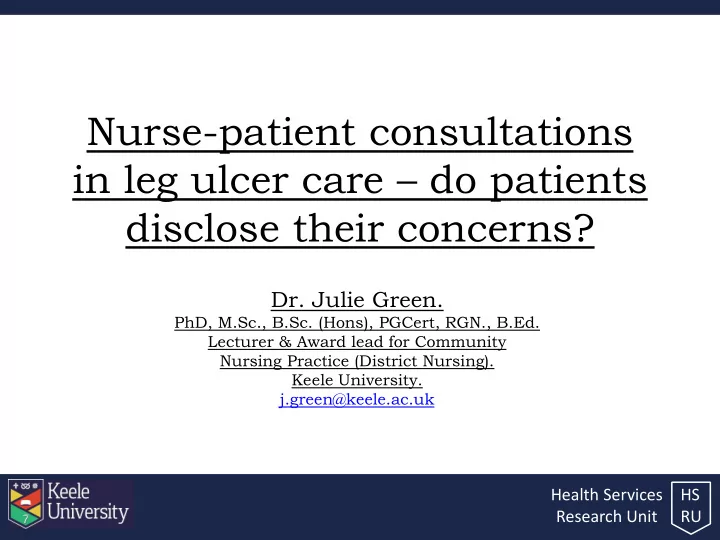 nurse patient consultations
