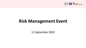 Risk Management Event  11 September 2020  Dr Ruth Murray-Webster  Potentiality UK:  Practitioner