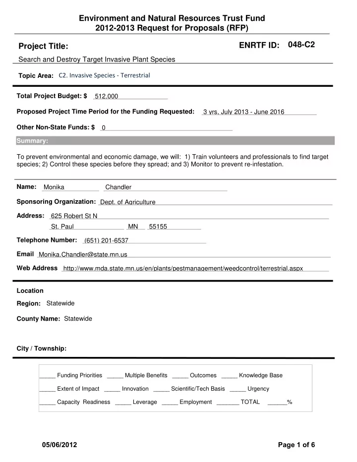 environment and natural resources trust fund 2012 2013